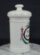19th Century Apothecary Jar P Lirio Florenc Paris White Porcelain French Bottles & Jars photo 4