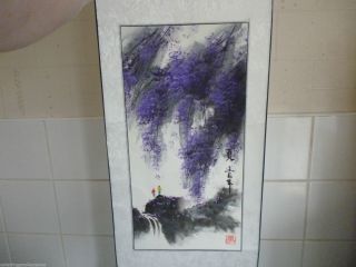 Signed Vintage Chinese Ink Painting Scroll photo