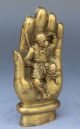 Chinese Bronze Sculpture Sun Wukong In The Tathagata Buddha ' S Hand Buddha photo 3