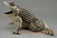 Collectible Decorated Old Handwork Tibet Silver Carved Frog Statue Horses photo 2