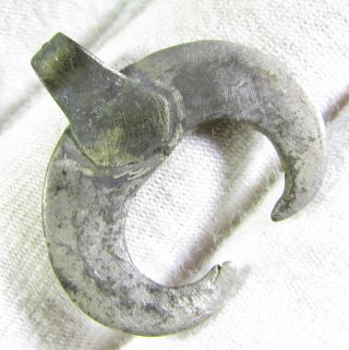 Rare Viking Era Silver Moon Crescent - Lunar Amulet / Pendant - Wearable - Mn7 photo