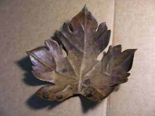 Antique Hand - Made Brass Leaf - - Dated 1918,  Morgan,  Jersey photo