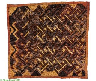 Kuba Raffia Square Kasai Velvet Handwoven African Textile photo