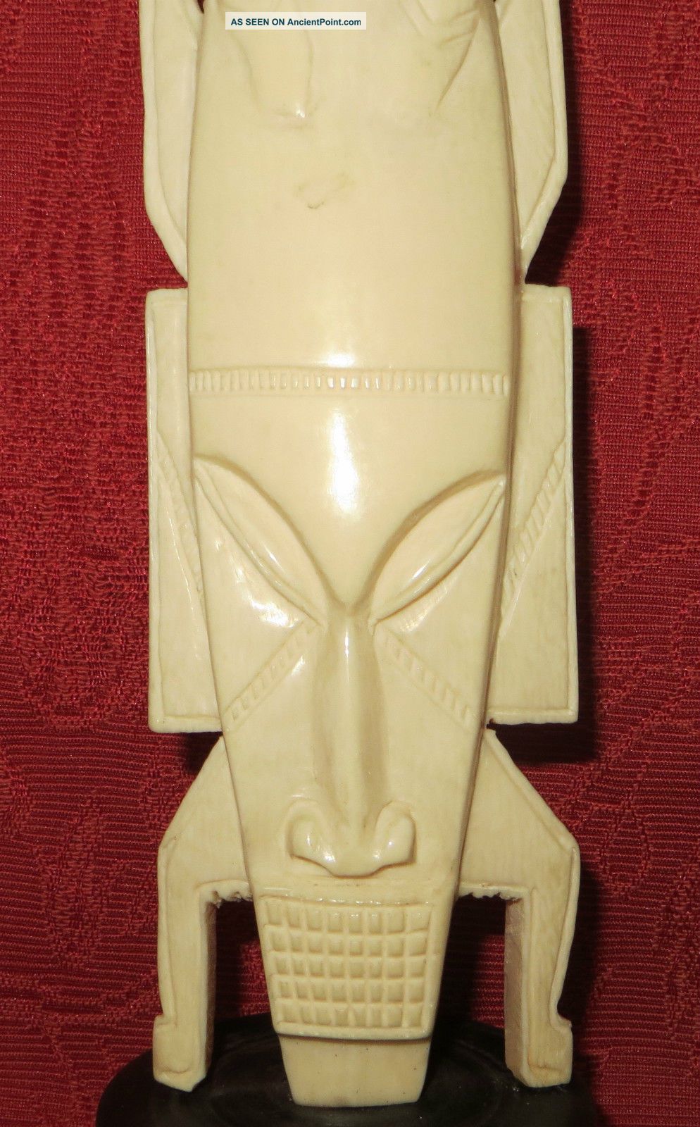 Large Antique Carved Bovine Cow Bone Tribal African Face Mask 394g Other African Antiques photo