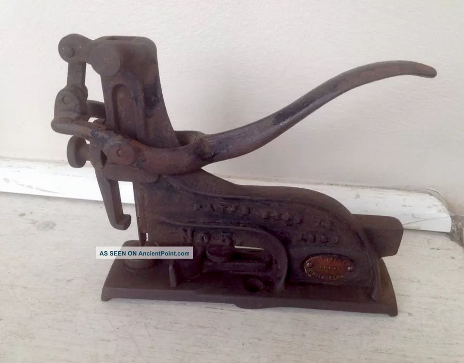 Samuel J.  Yarger.  5 Cast Iron Stapling Machine Stapler Patented 1887 Ci Other Mercantile Antiques photo