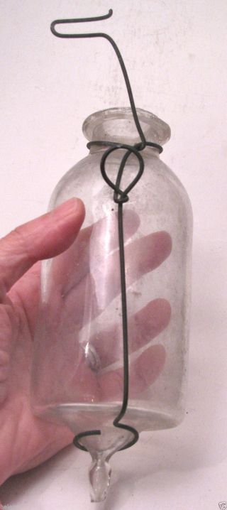 Antique 19c Medical Blown Glass Iv Drip Bottle Intravenous Tool Civil War Era photo