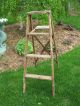 Old Vintage 4 Ft Wooden Step Ladder Rustic Primitive Decor Shabby Painted Wood Primitives photo 9