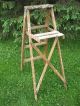 Old Vintage 4 Ft Wooden Step Ladder Rustic Primitive Decor Shabby Painted Wood Primitives photo 3