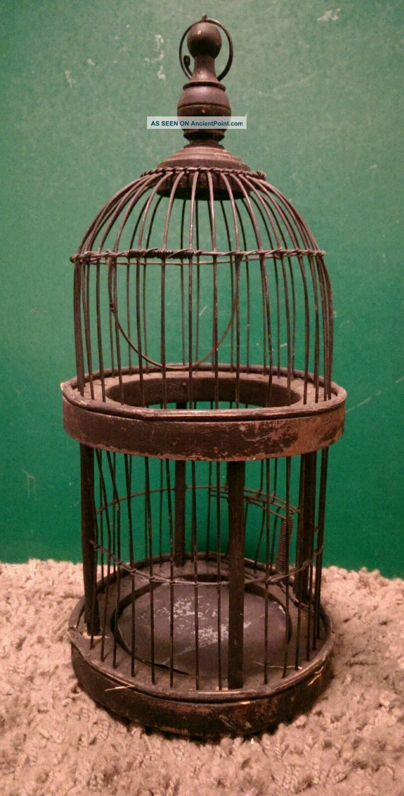 Antique Wooden Wire Birdcage 7 