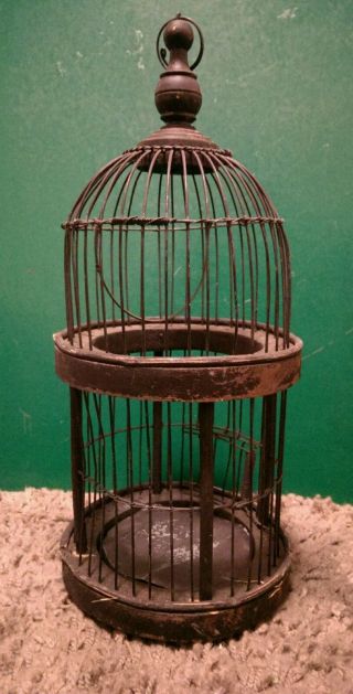 Antique Wooden Wire Birdcage 7 