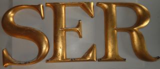 Vintage Goldleaf Metal Letters - S,  E,  & R - - S.  S.  Kresge Signs photo