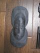 Rare Vintage Pair African Tribal Hand Carved Wood Wall Mask & Hair Piece Comb Masks photo 2