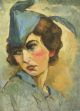 Antique Post Impressionist Impasto Art Deco Lady Portrait Oob Signed 1926 Vtg Nr Art Deco photo 2
