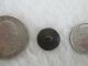Antique Brass Berry Pin Shank Transparent Teal Green Glass Waistcoat Button Buttons photo 11