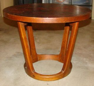 Vintage Danish Modern Lane Round End Accent Table Wood - As Found photo