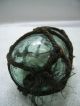 Vintage Glass Fishing Float Sausage In Net Japanese Nautical 271 Fishing Nets & Floats photo 4