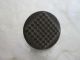 Antique 1851 Goodyear Dark Brown Rubber Relief Dots Square Design Button 11/16 