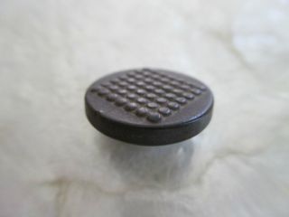 Antique 1851 Goodyear Dark Brown Rubber Relief Dots Square Design Button 11/16 