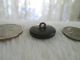Antique 1851 Goodyear Dark Brown Rubber Relief Dots Square Design Button 11/16 