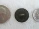 Antique 1851 Goodyear Dark Brown Rubber Relief Dots Square Design Button 11/16 