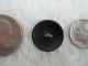 Antique Etched Wooden Water Well Picture Scene Japanned Black Brass Button 3/4 