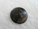Antique Etched Wooden Water Well Picture Scene Japanned Black Brass Button 3/4 