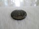 Antique Etched Wooden Water Well Picture Scene Japanned Black Brass Button 3/4 