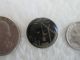 Antique Etched Wooden Water Well Picture Scene Japanned Black Brass Button 3/4 