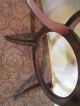 53489 Antique Mahogany Round Glass Top Coffee Table 1900-1950 photo 6
