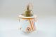 1920s 30s Rare Vintage White Orange Design Glass Pot Ceiling Lamp Light Brass Mid-Century Modernism photo 2