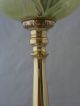 Art Nouveau Brass & Vaseline Glass Oil Lamp Circa 1905 Lamps photo 5