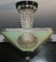 Antique Jadeite Green Glass Square Custom Art Deco Light Fixture Chandelier Chandeliers, Fixtures, Sconces photo 9