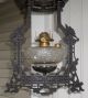 C.  1870s B&h Cast Iron Horse Pulley Counterweight Hanging Oil Lamp Fixture & Font Chandeliers, Fixtures, Sconces photo 1