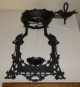 C.  1870s B&h Cast Iron Horse Pulley Counterweight Hanging Oil Lamp Fixture & Font Chandeliers, Fixtures, Sconces photo 5