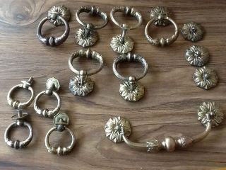 Very Early Keeler Brass Co.  1 N 3876 /346 /1327 Ring Drawer Pulls photo