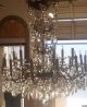 Grand French Rococo Antique Vtg Crystal 4 Teir 18 Light Chandelier Brass Canopy Chandeliers, Fixtures, Sconces photo 1