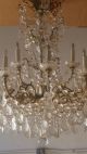 Grand French Rococo Antique Vtg Crystal 4 Teir 18 Light Chandelier Brass Canopy Chandeliers, Fixtures, Sconces photo 2