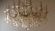 Grand French Rococo Antique Vtg Crystal 4 Teir 18 Light Chandelier Brass Canopy Chandeliers, Fixtures, Sconces photo 4