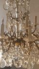 Grand French Rococo Antique Vtg Crystal 4 Teir 18 Light Chandelier Brass Canopy Chandeliers, Fixtures, Sconces photo 6
