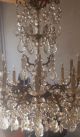 Grand French Rococo Antique Vtg Crystal 4 Teir 18 Light Chandelier Brass Canopy Chandeliers, Fixtures, Sconces photo 7