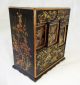 20ct Japanese Lacquer Miniature Tansu Chest W.  Gilt Crane Motif (par) Other Japanese Antiques photo 9