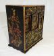 20ct Japanese Lacquer Miniature Tansu Chest W.  Gilt Crane Motif (par) Other Japanese Antiques photo 2