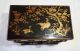 20ct Japanese Lacquer Miniature Tansu Chest W.  Gilt Crane Motif (par) Other Japanese Antiques photo 6