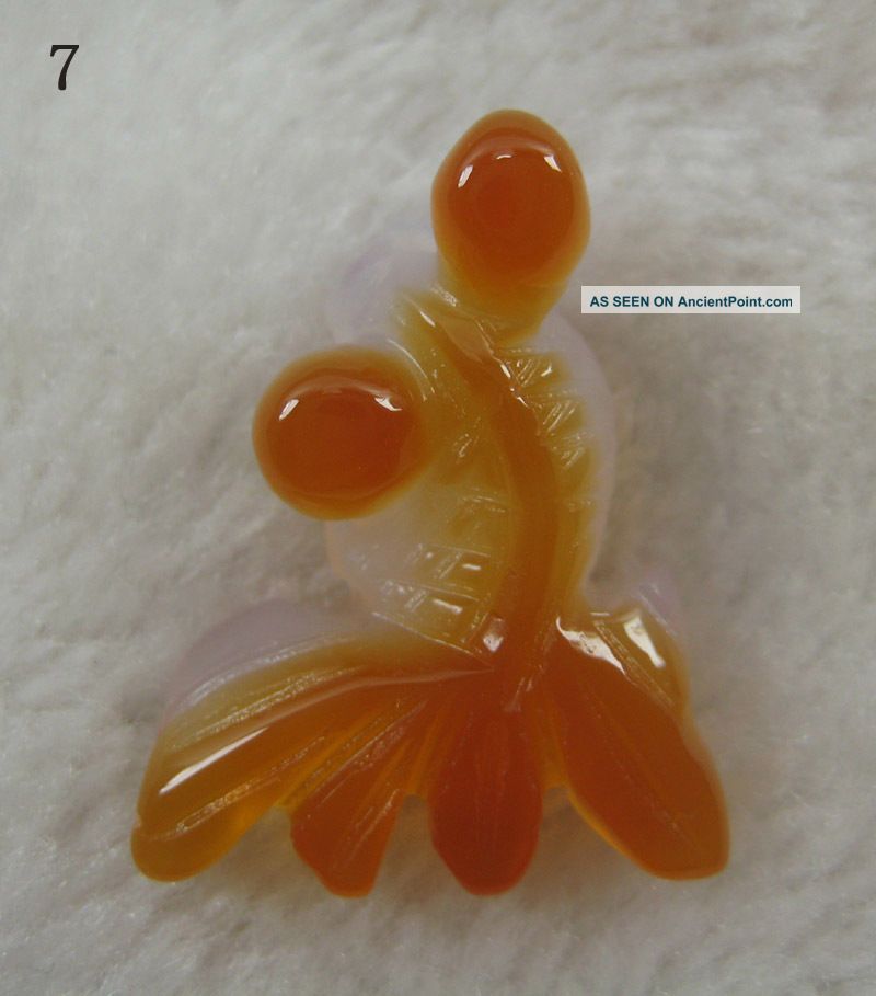 Exquisite Chinese Handwork Hetian White Red Jade Goldfish Pendant 7 Necklaces & Pendants photo