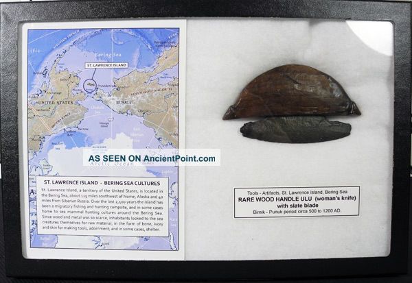 Rare Wood - Handle Ulu Knife From St.  Lawrence Island - Museum Grade - Pre - Contact The Americas photo