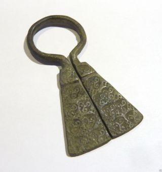 Ancient Bronze Fibula (1045). photo