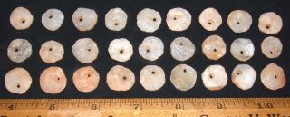 (27) Prime Sahara Neolithic Quartz Beads (13 - 16mm) Prehistoric African Artifacts photo