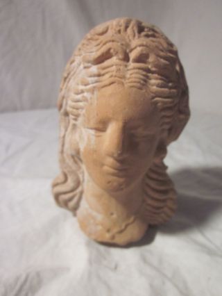 Roman Etruscan Egyptian Terracotta Head Of A Woman 6 