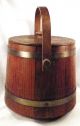 Vintage Wooden Sugar Bucket Firkin Putney Vermont Basketville Ice Bucket Wood Primitives photo 1