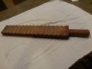 Primitive Wooden Wash Board With Handle Antique Decor Farm.  Red Paint photo